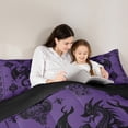 thumbnail image 3 of Feelyou Hippie Damask Print Queen Comforter Set, Dreamy Bohemian Flower Bedding Sets, Tribal Dragon Reversible Bedding Comforter Set, Lightweight Room Decor, 3pcs, 3 of 8