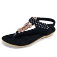 thumbnail image 4 of Ablanczoom Womens Sandals Clip toe Rhinestone Summer Flat sandal, 4 of 6