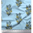 thumbnail image 1 of Soimoi Rayon Fabric Leaves & Floral Block Fabric Prints by Yard 56 Inch Wide, 1 of 3