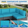 thumbnail image 3 of Superjoe 7-Piece Modular Patio Furniture Set, Wicker Outdoor Sectional Sofa with Cushions and Coffee Table,Conversation Sets for Porch Balcony Backyard Patio,Light Blue, 3 of 8