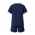 thumbnail image 4 of ITSAME Boys Football Athletic Outfits 2 Piece Short Sleeve Top and Shorts Soccer Uniform Set Navy Size 11, 4 of 8