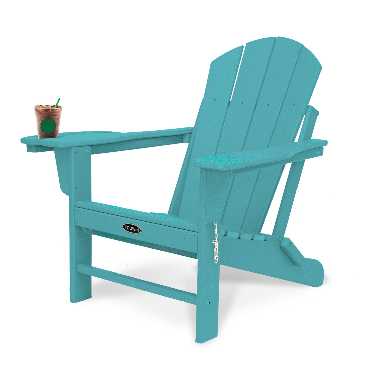 Folding Plastic Adirondack Chair with 4 in 1 Cup Holder Tray Plastic