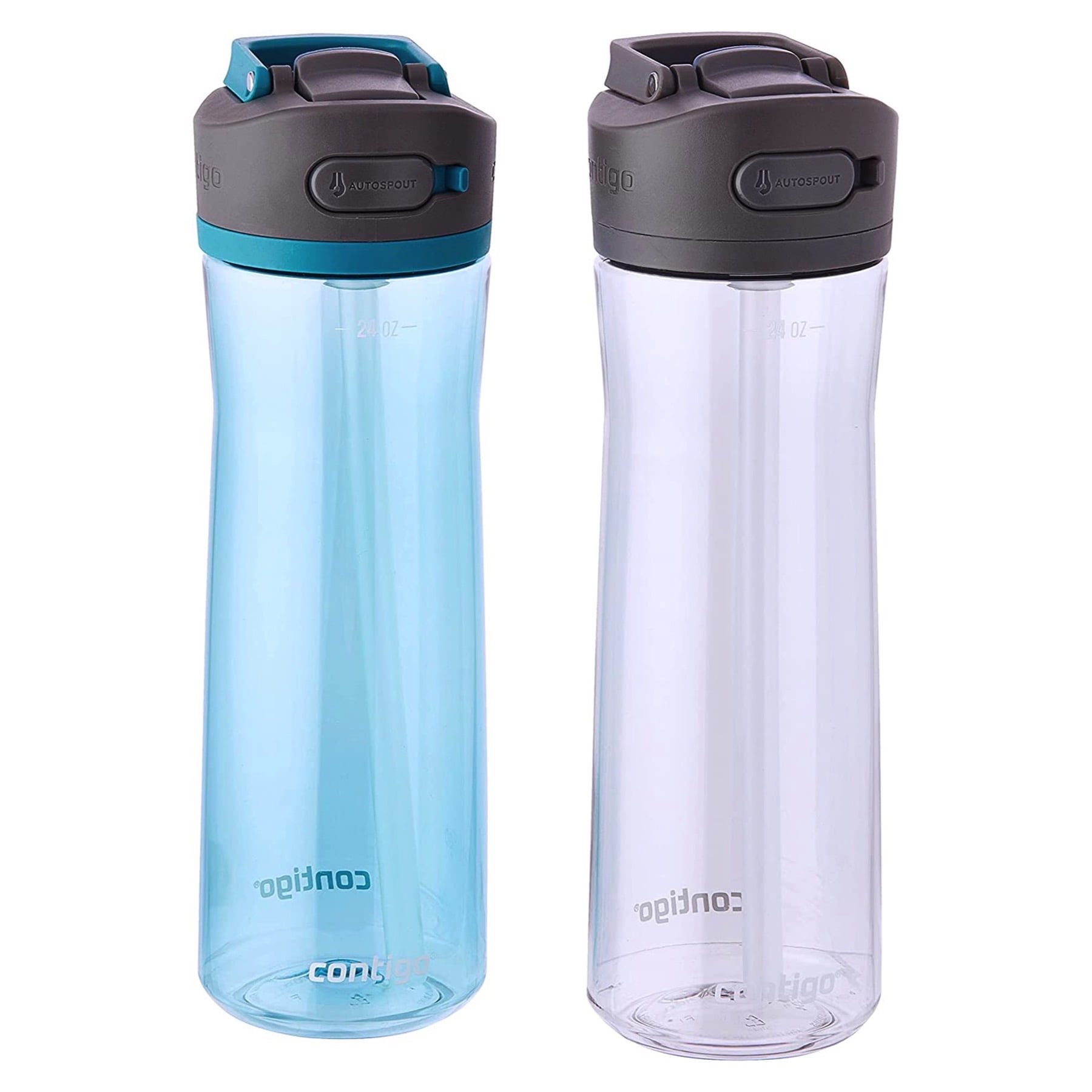 Contigo Ashland 2.0 AUTOSPOUT 24oz Tritan Water Bottle, Juniper & Sake, 2-Pack