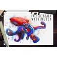thumbnail image 2 of Pacific Beach, Washington, Octopus, Watercolor (12x18 Wall Art Poster, Room Decor), 2 of 3