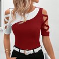 thumbnail image 5 of Jienlioq Hauts pour Jeunes Femmes Tendance Manches Courtes Col Rond, 5 of 5