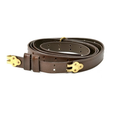Brown Leather Military Style Rifle Sling 1" width