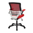 thumbnail image 3 of Modway Chaise de Bureau en Vinyle Réglable de 17,5 à 21 Pouces de Haut, Red, 3 of 6