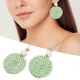 thumbnail image 3 of Pendientes de ratán Pendientes redondos de paja Pendientes colgantes de ligera Verde Yuyangstore Pendientes Mujer, 3 of 8
