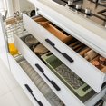 thumbnail image 5 of Tiradores de armario de cocina, barra negra mate central con orificio, tirador de armario moderno, tiradores de tocador de estilo europeo sólido, 4 Uds., 5 of 5