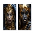 thumbnail image 2 of Designart "Vintage Tribal Glamour Gorgeous Boho Chic Woman I" Boho Woman Framed Wall Art Set Of 2 - Glam Black Gallery Wall Frame Set For Home Decor, 2 of 6