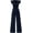Navy, variant on PRETTYGARDEN One Piece Jumpsuits For Women Dressy Ruffle Cap Sleeve V Neck Ribbed Knit Wide Leg Romper Spring Outfits