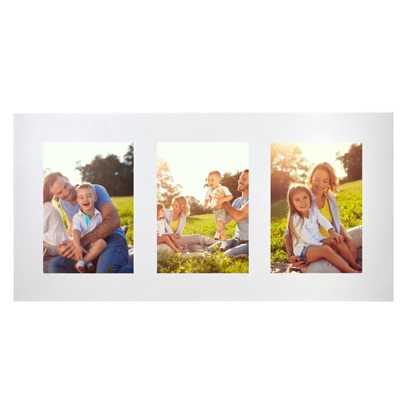 BARNWOODUSA Collage Mat for 3 5x7 Photos, Size 10x20 for 10x20 Picture Frame with 2 Openings for 5x7 Pictures, White Mat Only (No Frame)