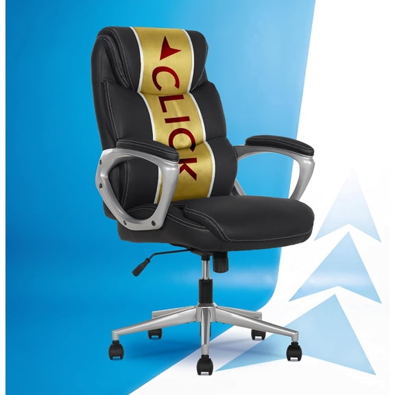 Click365 Executive Office Leather Chair with Lumbar Support, Class Comfort, Black