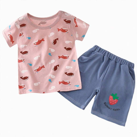 UAYOTSE Toddler Baby Boy Summer Outfit Funny Letter T-Shirts Top Shorts Set Infant Boy Summer Clothes 6 12 18 Months 2T 3T,Sizes 12-18 Months