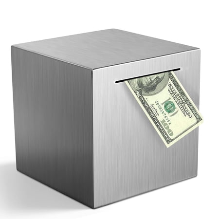 Piggy For Adults Stainless Steel Savings To Help Budget And Save Break Access Money(5.9 Inch)