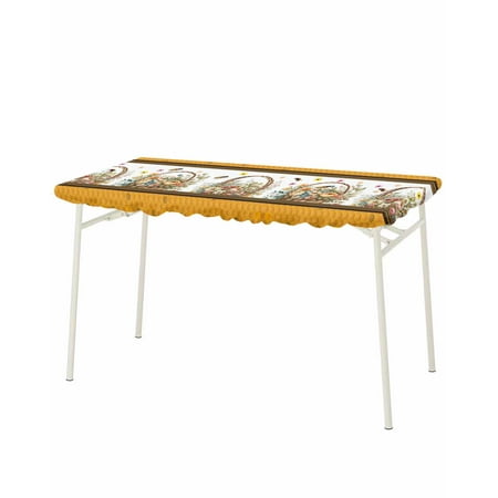 

Watercolor Floral Elastic Fitted Tablecloth Waterproof Table Cover Wipeable Table Cloth Protector for Outdoor Indoor Picnic Party Universal Rectangle 8ft Flower Basket Bee Orange Geometric
