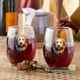 thumbnail image 3 of Watercolor Drip Goldendoodle Pop Art Colorful Portrait Artwork 15oz Stemless Wine Glass Mug Doodle Dog Lover Gifts Idea Wine Glasses Cup - 01009, 3 of 5