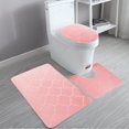 thumbnail image 5 of 3 Piece Bathroom Rug Set - Absorbent Memory Foam Bath Mat, Contour Toilet Mat, and Lid Cover - Non-Slip and Machine Washable ( Pink ), 5 of 8