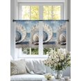 thumbnail image 3 of Oil Painting Texture Sheer Curtains 54 Inch Long 2 Panels, Modern Style White Ocean Shell Light Filtering Rod Pocket Curtains, Sheer Voile Drapes for Living Room Bedroom, 52"x54", 3 of 8