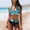 Green, variant on Womens Anniversary Bikinis, Anniversary Celebration Abstract Print Twist Halter Bikini High Waist Contrast Bottom Quick Dry Two Piece Swimwear, Sky Blue L