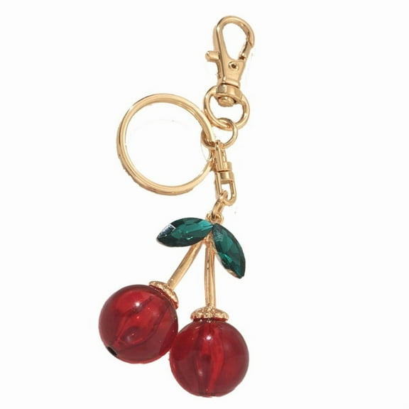 Cherry Pendant Keychain Stylish Fruit Charm Keyring Accessory for Everyday Use