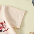 thumbnail image 4 of KPOPLK Toddler Girl Western Summer Outfit Boots Clothes Short Sleeve T Shirt and Shorts Set 2 Piece Cute Clothing(Beige_2,3-4 Years), 4 of 9