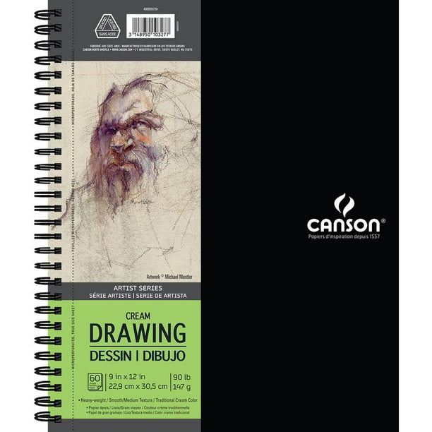 Canson Drawing Pad 9"x12"cream 60 Sheet