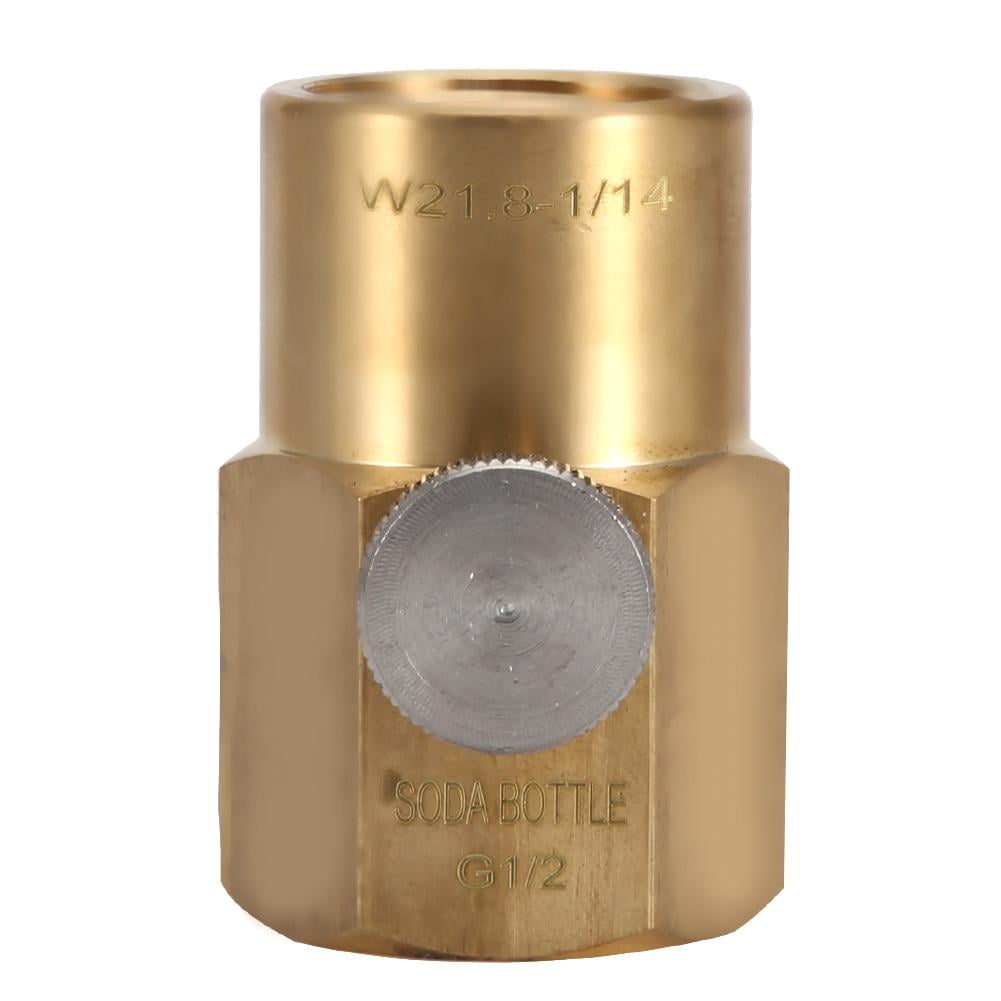 TOPINCN Brass Household Soda Bottle CO2 Connector Adapter for Filling Soda W21.8 to G1/2, Soda
