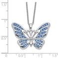 thumbnail image 3 of Auriga Fine Jewelry 925 Sterling Silver Rhodium-plated Crystal Never Give Up Butterfly Necklace for Women 18", 3 of 5