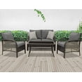 thumbnail image 4 of CozyHom 5 Piece Outdoor Patio Wicker Furniture Set Porch Conversation Sets Cozy Chairs Table Furniture Sets Use For Indoor Sun Room Chairs Sets, Gray, 4 of 12