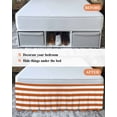 thumbnail image 7 of Orange Stripes Wrap Around Bed Skirts for California King Bed 18" Drop,Bed Skirt with Adjustable Elastic Belt Dust Ruffle Bed Valance for Bedroom Hotel Simple Orange White Texture Bed Frame Cover, 7 of 7