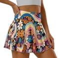 thumbnail image 4 of KUIFORTI Purple Flower Golf Skirts for Women Breathable High Waisted with Pockets Inner Shorts Hard Wearing Casual Athletic Skirts for Athletic Skorts Sports Running Pickleball, 4 of 7