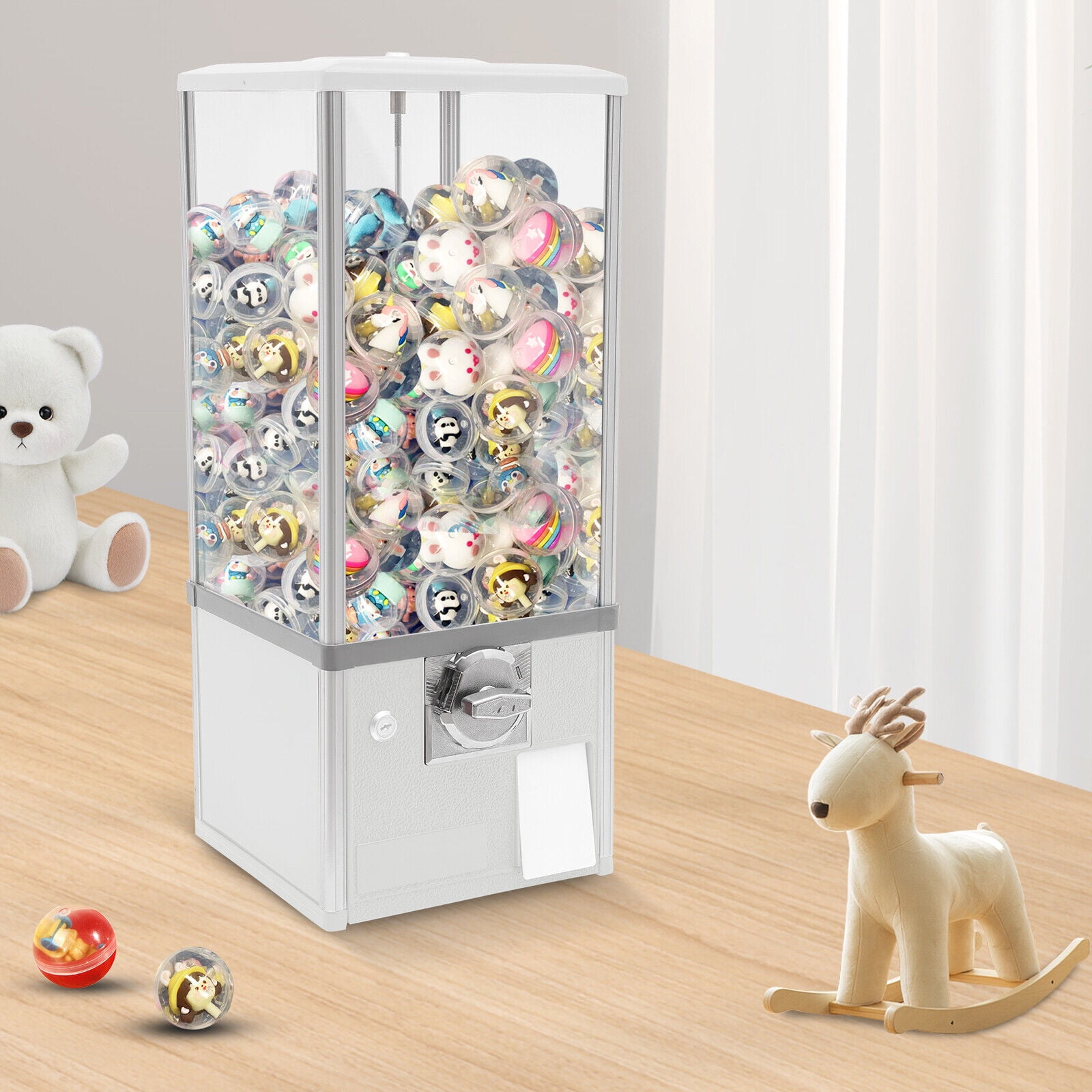 Miumaeov Candy Vending Machine Big Capsule Gumballs Bouncy Balls Prize Machine 25 Cents Coins For Retail Stores