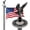 Black, variant on Yescom Bravery 20ft 13 Gauge Sectional Flag Pole Kit with Solar Powered Light US Flag Gold Eagle Topper