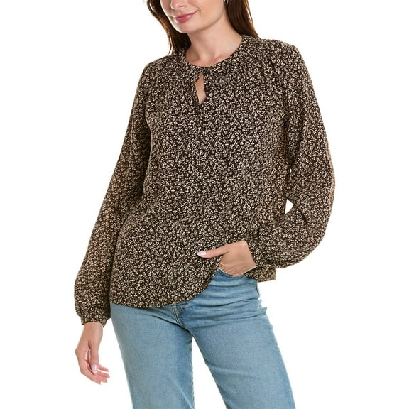 Brooks Brothers womens Peasant Blouse, 8, Brown