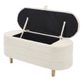 thumbnail image 3 of Yesfashion Storage Ottoman Bench, Upholstered Storage Bench With Wooden Legs, 42.1"x15.7"x18.9" End Of Bed Bench, Load Up To 250 Lb For Bedroom Entryway, 3 of 8