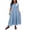 Light Blue, variant on Women Casual Square Neck Tiered Maxi Dress with Puff Short Sleeve Elastic Waist for Summer Occasions