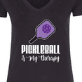 thumbnail image 4 of Inktastic Pickleball is My Therapy Funny Women's V-Neck T-Shirt, 4 of 5
