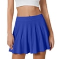thumbnail image 2 of Skirts for Women Stretchy Hem Plus Size Solid Color Flared Slim Fit High Waist Flowy Mini Skirt Blue L, 2 of 4