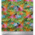 thumbnail image 1 of Soimoi Rayon Fabric Floral,Toucan & Flamingo Bird Print Fabric by The Yard 56 Inch Wide, 1 of 3