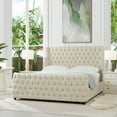 thumbnail image 4 of Jennifer Taylor Home Brooklyn Tufted Bed King Light Beige Linen, 4 of 5
