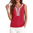 thumbnail image 6 of PRETTYGARDEN Womens Tank Tops Summer Causal V Neck Sleeveless Shirts Floral Print Embroidered Beach Vacation Boho Top, 6 of 7