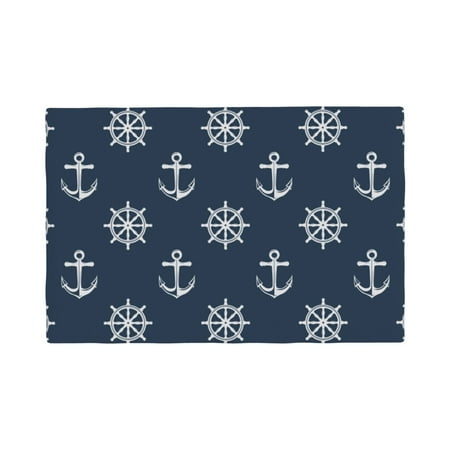 

Table Placemats Set of 4 - Anchor Wheel steering cool 12x18 In Faux Linen Double Heat Resistant Place Mats Cloth Indoor/Outdoor Placemats Washable Table Mats for Dining Kitchen Party