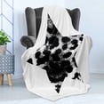 thumbnail image 4 of Leopard Print Soft Flannel Fleece Throw Blanket, Star Animak Grunge Effect Hipster Geometrical Design Graphic, Cozy Plush for Indoor and Outdoor Use, 60" x 80", Black White, by Ambesonne, 4 of 5
