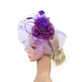 thumbnail image 3 of MSJUHEG Tea Party Hats,Feather Hair Clip,Feather Headpiece,Church Hats,Fascinators Hats,Handmade Hair Clip Feather Wedding Fascinator Headpieces Purple One Size, 3 of 6
