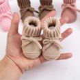 thumbnail image 4 of OOOUM Newborn Knit Booties Soft Sole Non-slip Breathable Knit Baby Sock Shoes Bow Tie Infant First Walkers, 4 of 4