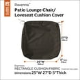 thumbnail image 5 of Classic Accessories Ravenna Water-Resistant Patio Lounge Chair/Loveseat Cushion Cover, 25 x 27 x 5 Inch, Espresso, 5 of 12