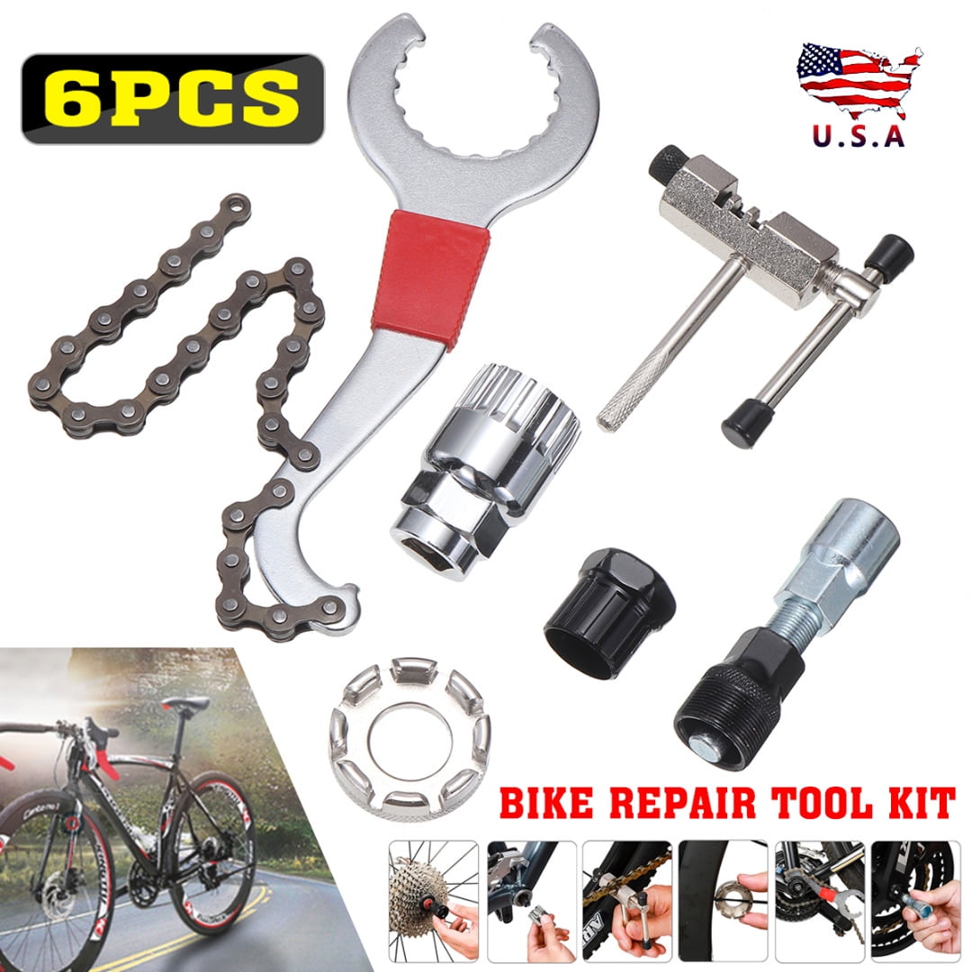 6PCS Bike Bicycle Repair Tools Crank Chain Cutter Kit Set Home Mechanic Cycling