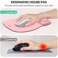 thumbnail image 3 of TECKNET BASICS Gel Mouse Pad with Wrist Rest, Ergonomic Office Mousepad with Wrist Support, Non-Slip & Smooth Surface, Comfortable Desk Mat for Office Gaming Study- Pink, 3 of 8