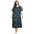 thumbnail image 1 of Women's Nightgown Short Sleeves Sleepwear Casual Plus Size Print Sleepdress, 1 of 5